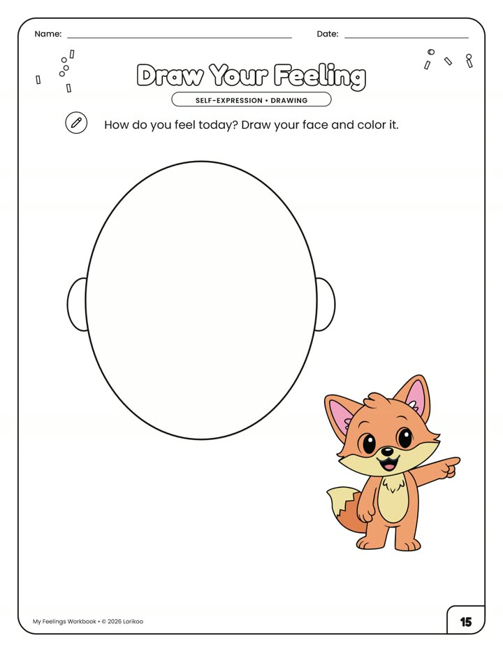 Draw Your Feeling workbook page